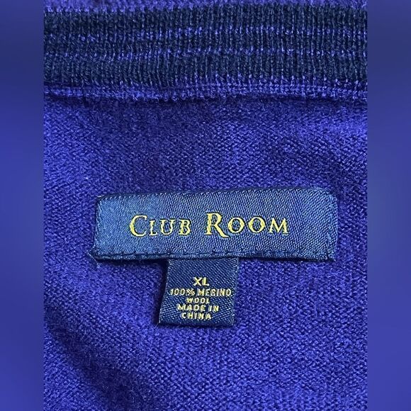 Club Room Retro Wool Sweater Purple XL - Picture 3 of 6